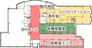 施設の1階の見取り図