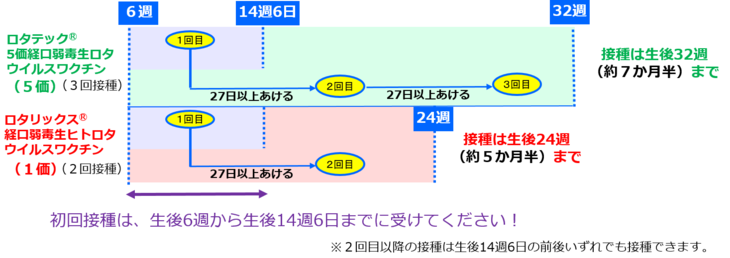 定期接種の対象期間及び回数の説明図