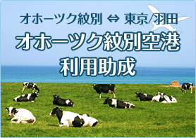 オホーツク紋別と東京羽田 オホーツク紋別空港利用助成