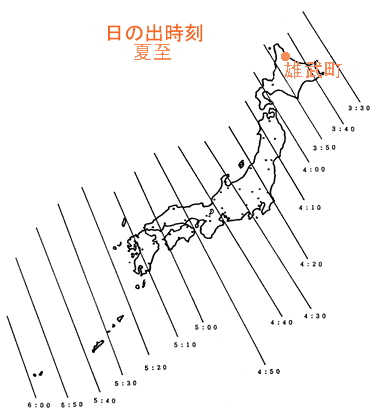 夏至の日の出時刻地図