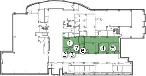 1階 各種検査室の見取り図