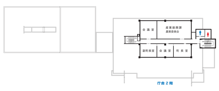 役場庁舎2階の案内図