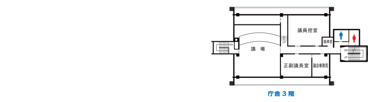 役場庁舎3階の案内図